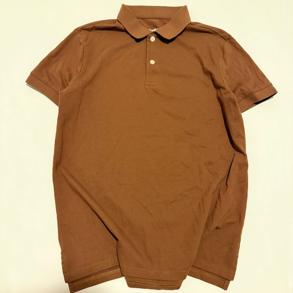 Goodfellow & Co Polo Shirt Mens Size M Brown Short Sleeve Every Wear Pique